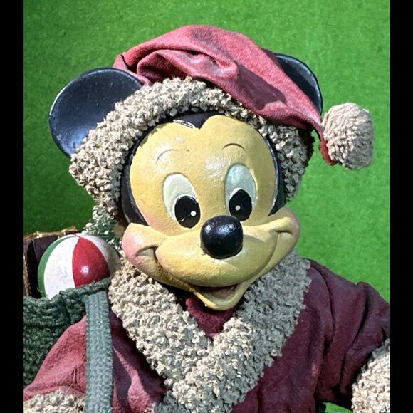 Vintage Kurt Adler Disney MICKEY MOUSE SANTA 8" Fabric Mache 1989 - Picture 3 of 9
